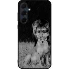 Coque Samsung Galaxy A55 5G - Silicone rigide noir Angry lions