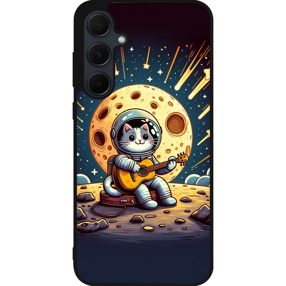 Coque Samsung Galaxy A55 5G - Silicone rigide noir AstroCat RockLune