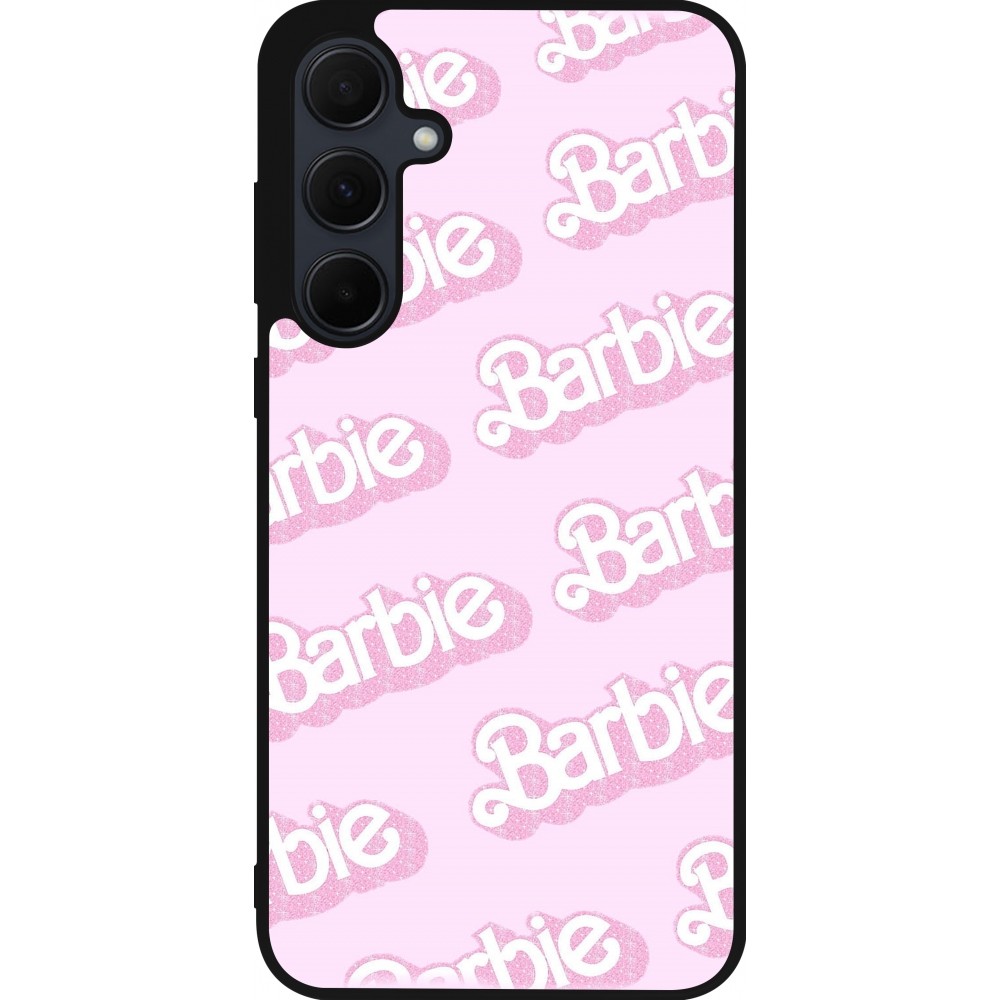 Coque Samsung Galaxy A55 5G - Silicone rigide noir Barbie light pink pattern