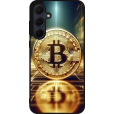 Coque Samsung Galaxy A55 5G - Silicone rigide noir Bitcoin Standing