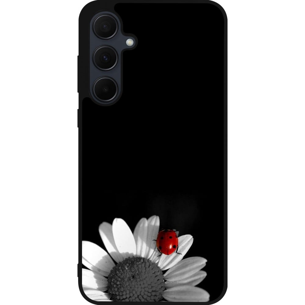 Coque Samsung Galaxy A55 5G - Silicone rigide noir Black and white Cox