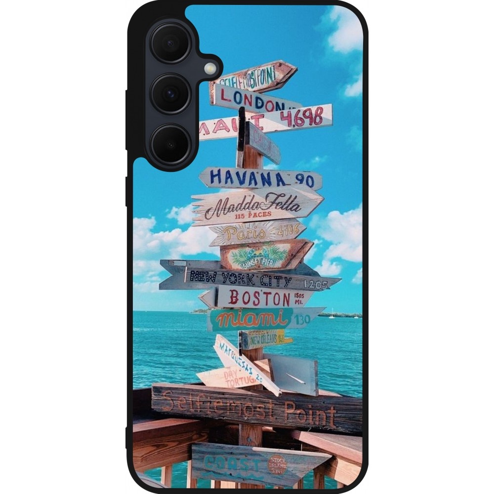 Samsung Galaxy A55 5G Case Hülle - Silikon schwarz Cool Cities Directions