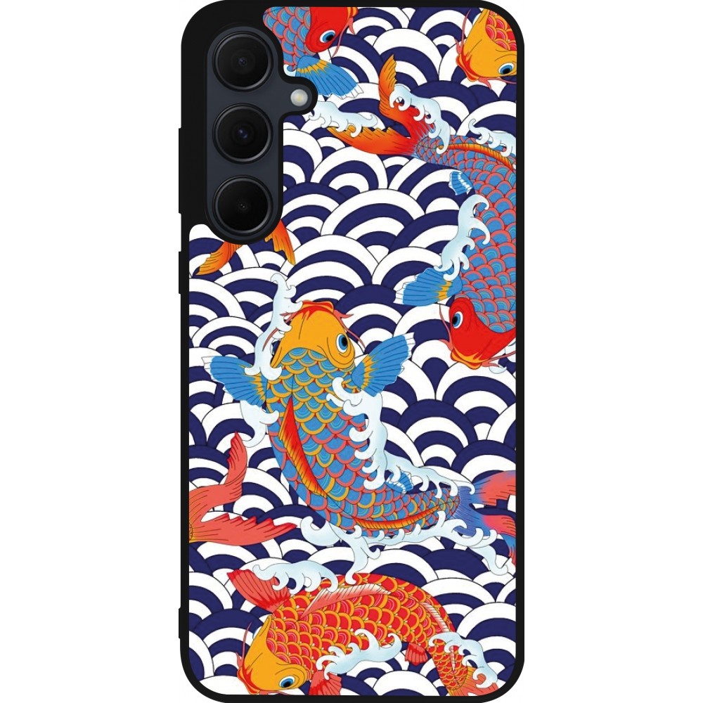 Samsung Galaxy A55 5G Case Hülle - Silikon schwarz Easter 2023 japanese fish