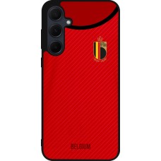 Coque Samsung Galaxy A55 5G - Silicone rigide noir Maillot de football Belgique 2022 personnalisable