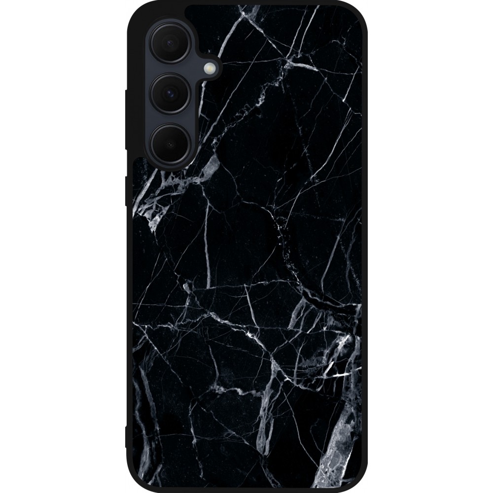 Coque Samsung Galaxy A55 5G - Silicone rigide noir Marble Black 01