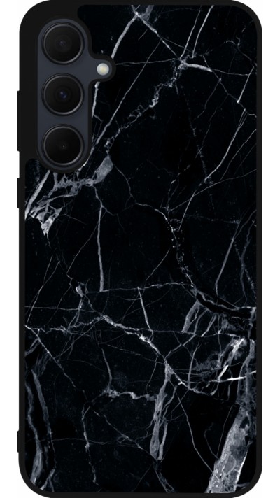 Coque Samsung Galaxy A55 5G - Silicone rigide noir Marble Black 01