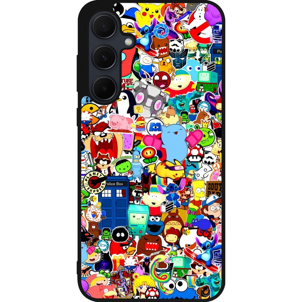 Coque Samsung Galaxy A55 5G - Silicone rigide noir Mixed cartoons