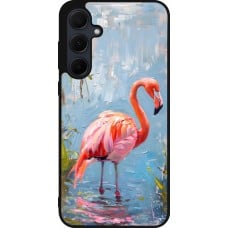 Coque Samsung Galaxy A55 5G - Silicone rigide noir Paint Flamingo