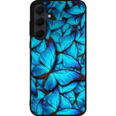 Samsung Galaxy A55 5G Case Hülle - Silikon schwarz Papillon bleu