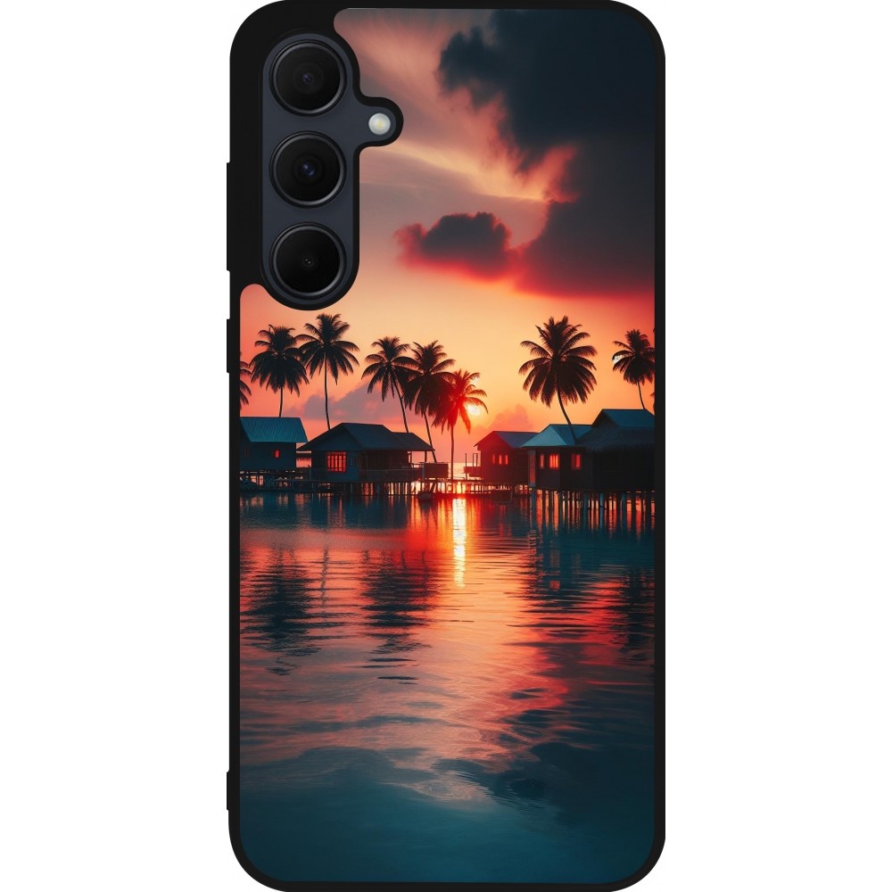 Samsung Galaxy A55 5G Case Hülle - Silikon schwarz Paradies Malediven