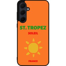 Samsung Galaxy A55 5G Case Hülle - Silikon schwarz Pop Summer Destination St-Tropez