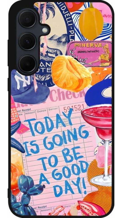 Coque Samsung Galaxy A55 5G - Silicone rigide noir Preppy Today is Going to be a good day