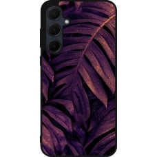 Coque Samsung Galaxy A55 5G - Silicone rigide noir Purple Light Leaves