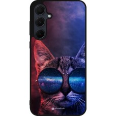 Coque Samsung Galaxy A55 5G - Silicone rigide noir Red Blue Cat Glasses