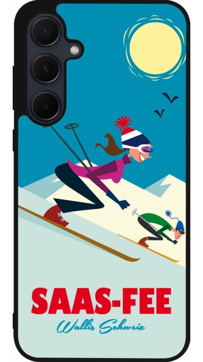 Samsung Galaxy A55 5G Case Hülle - Silikon schwarz Saas-Fee Ski Downhill