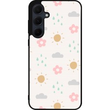 Coque Samsung Galaxy A55 5G - Silicone rigide noir Spring 23 weather