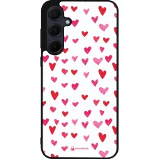 Coque Samsung Galaxy A55 5G - Silicone rigide noir Valentine 2022 Many pink hearts
