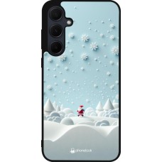 Coque Samsung Galaxy A55 5G - Silicone rigide noir Noël 2023 Petit Père Flocon