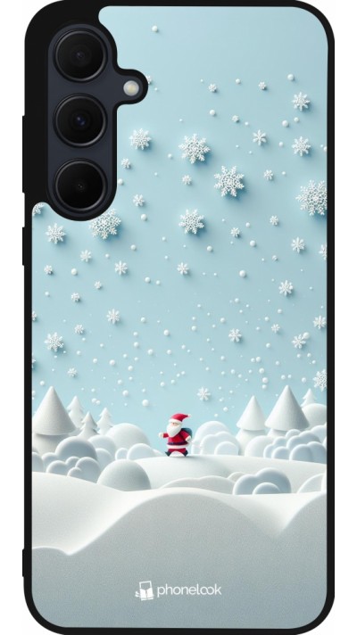 Coque Samsung Galaxy A55 5G - Silicone rigide noir Noël 2023 Petit Père Flocon