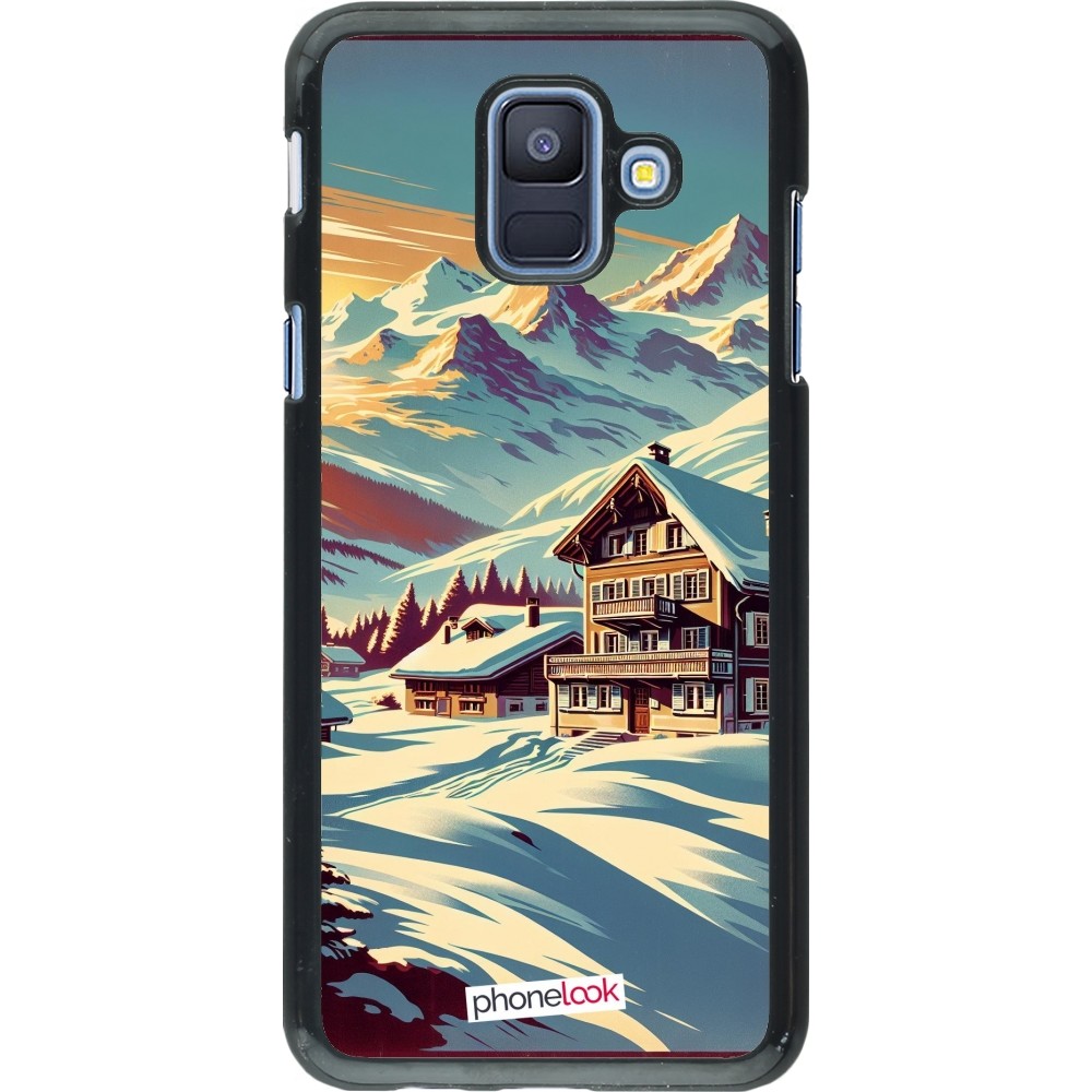 Samsung Galaxy A6 Case Hülle - Chalet Berg verschneit