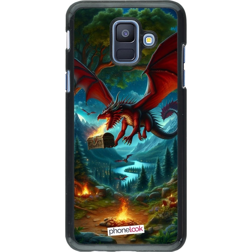 Coque Samsung Galaxy A6 - Dragon Volant Forêt Trésor