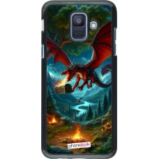 Coque Samsung Galaxy A6 - Dragon Volant Forêt Trésor