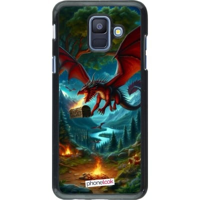 Coque Samsung Galaxy A6 - Dragon Volant Forêt Trésor