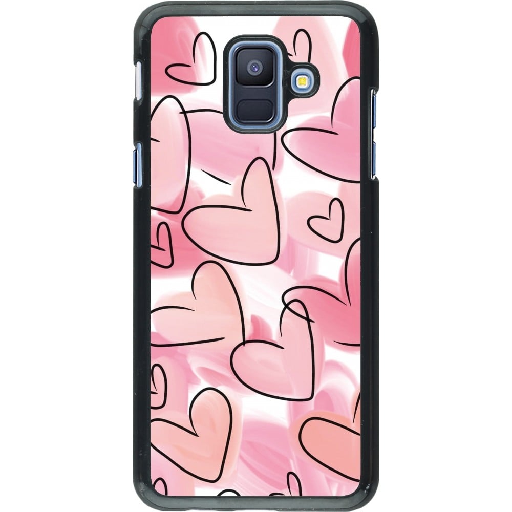 Samsung Galaxy A6 Case Hülle - Easter 2023 pink hearts