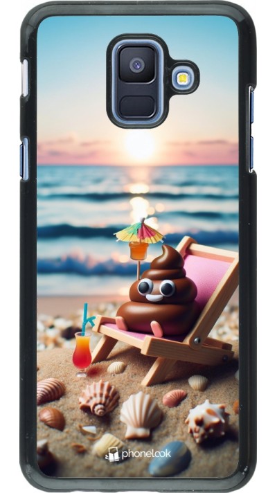 Coque Samsung Galaxy A6 - Emoji caca sur chaise longue