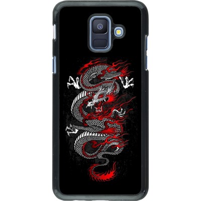 Coque Samsung Galaxy A6 - Japanese style Dragon Tattoo Red Black