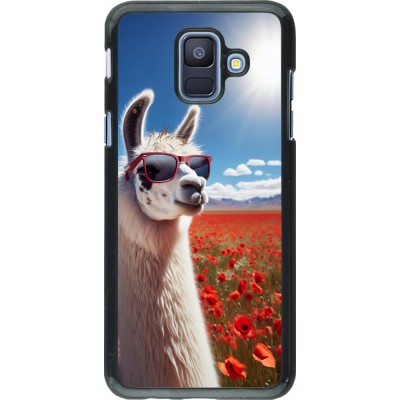 Coque Samsung Galaxy A6 - Lama Chic en Coquelicot