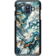 Coque Samsung Galaxy A6 - Marbre Vert Bleu Doré