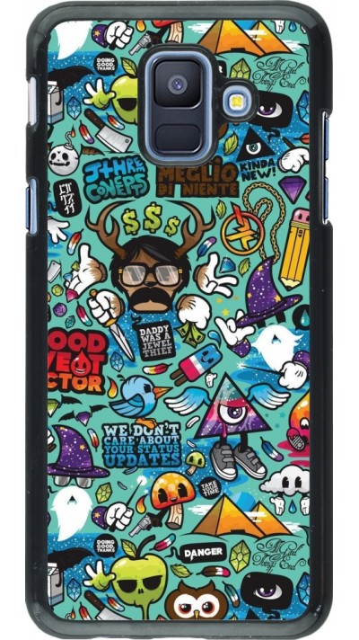 Coque Samsung Galaxy A6 - Mixed Cartoons Turquoise