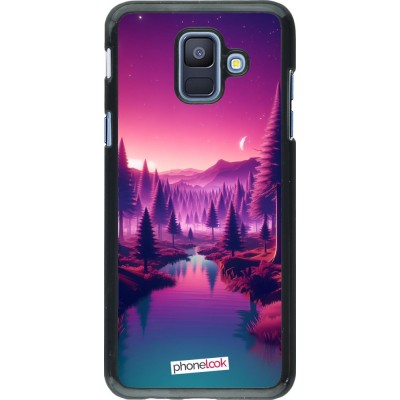 Coque Samsung Galaxy A6 - Paysage Violet-Rose