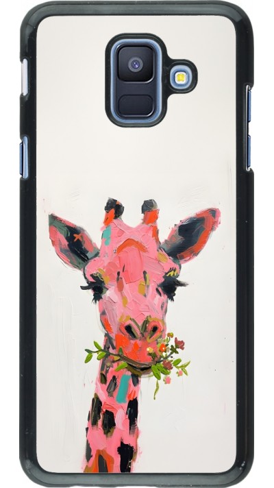 Coque Samsung Galaxy A6 - Pink Girafe Paint