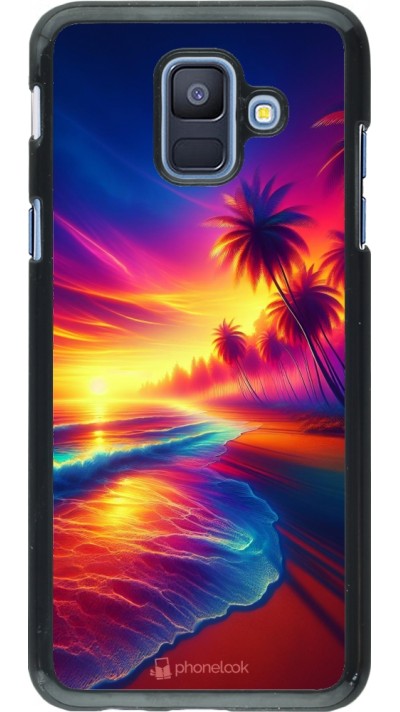 Samsung Galaxy A6 Case Hülle - Strand Sonnenuntergang auffällig