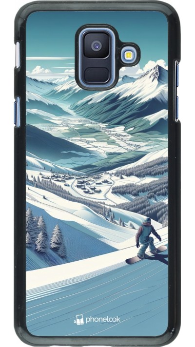 Coque Samsung Galaxy A6 - Snowboarder Montagne