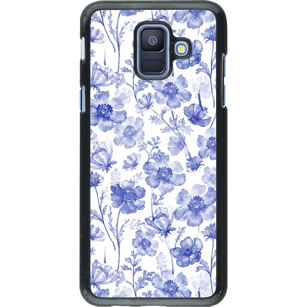 Coque Samsung Galaxy A6 - Spring 23 watercolor blue flowers