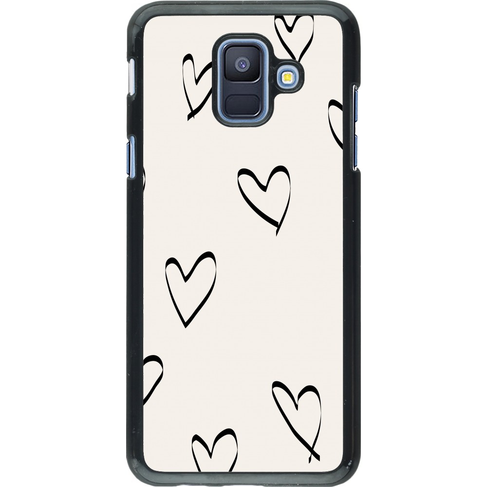 Coque Samsung Galaxy A6 - Valentine 2023 minimalist hearts