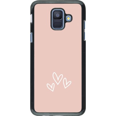 Coque Samsung Galaxy A6 - Valentine 2023 three minimalist hearts