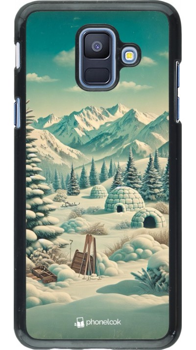 Coque Samsung Galaxy A6 - Vintage Snowy Mountain Igloo