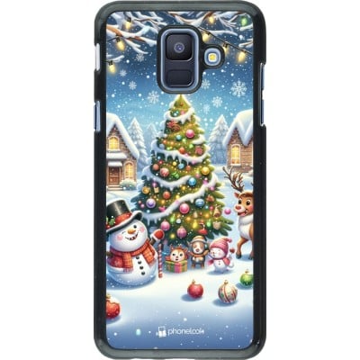 Coque Samsung Galaxy A6 - Noël 2023 bonhomme de neige et sapin