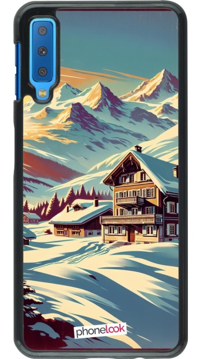 Coque Samsung Galaxy A7 - Chalet montagne enneigée