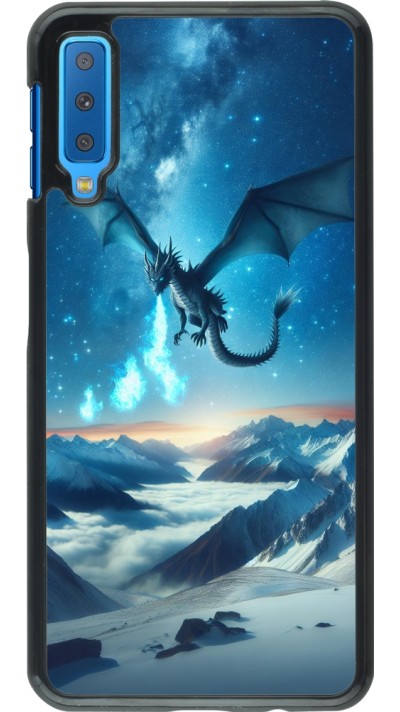 Coque Samsung Galaxy A7 - Dragon nocturne montagne