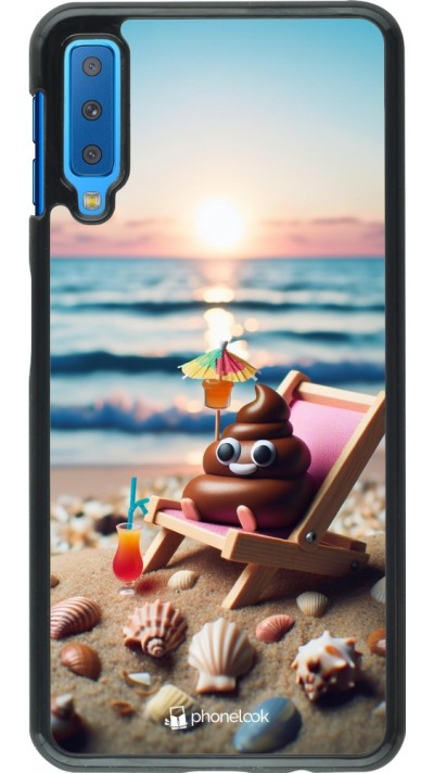 Coque Samsung Galaxy A7 - Emoji caca sur chaise longue