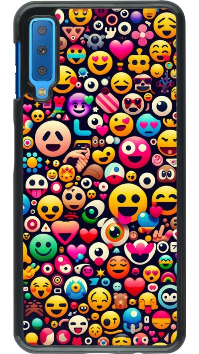 Coque Samsung Galaxy A7 - Emoji Mix Color