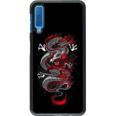 Coque Samsung Galaxy A7 - Japanese style Dragon Tattoo Red Black