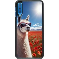 Coque Samsung Galaxy A7 - Lama Chic en Coquelicot