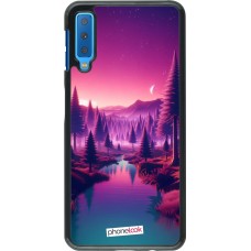 Coque Samsung Galaxy A7 - Paysage Violet-Rose