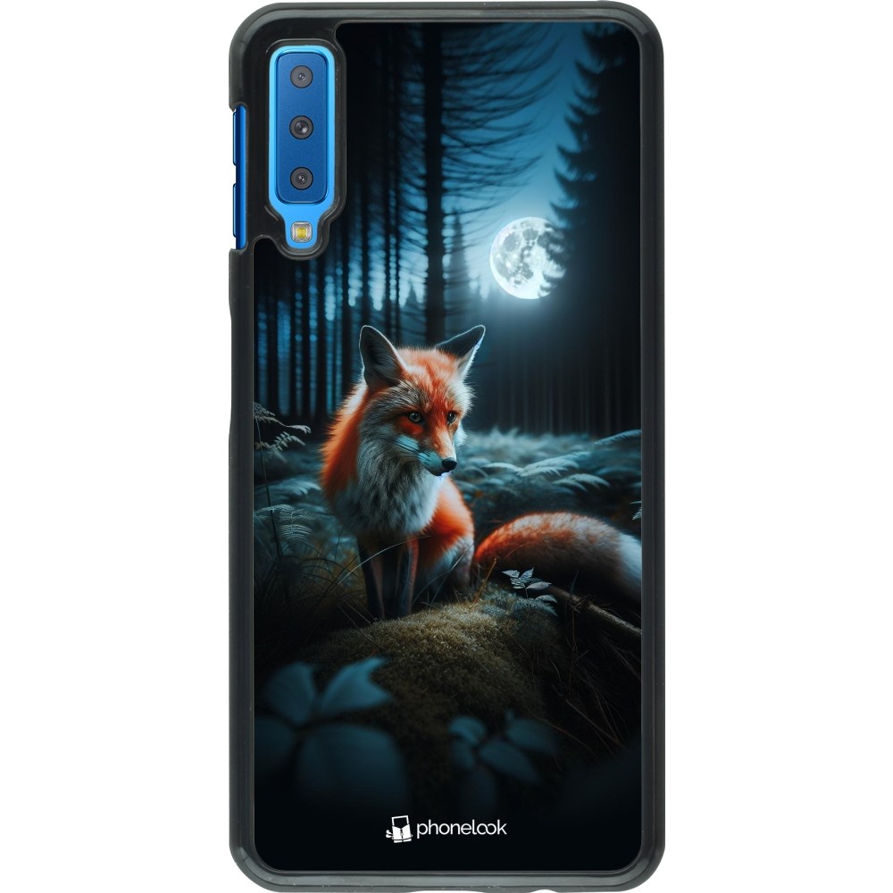 Coque Samsung Galaxy A7 - Renard lune forêt